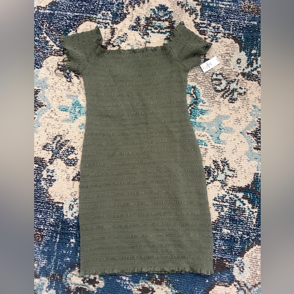 Gap Olive Green Textured Women's Dress
